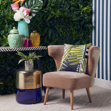 Cefena Mink Velvet and Natural Linen Chair