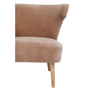 Mink Velvet and Natural Linen Chair | Cefena