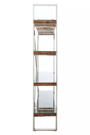 Kerala Natural Wood Four Tier Shelf Unit