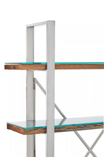 Kerala Natural Wood Four Tier Shelf Unit
