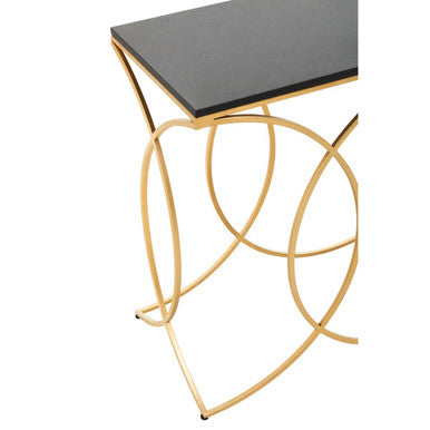 Kia Black and Gold Console Table