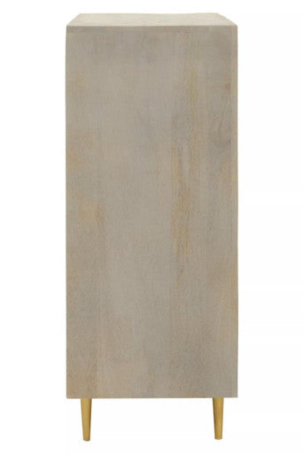Sareel Cream and Grey Mango Wood Two Door Cabinet