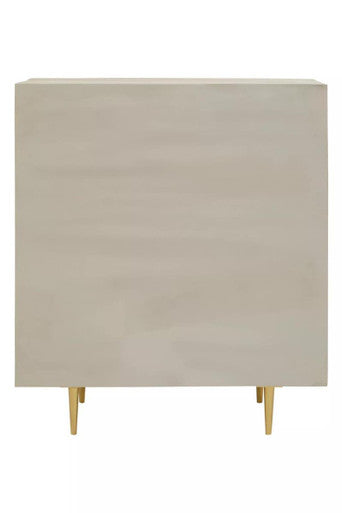 Sareel Cream and Grey Mango Wood Two Door Cabinet
