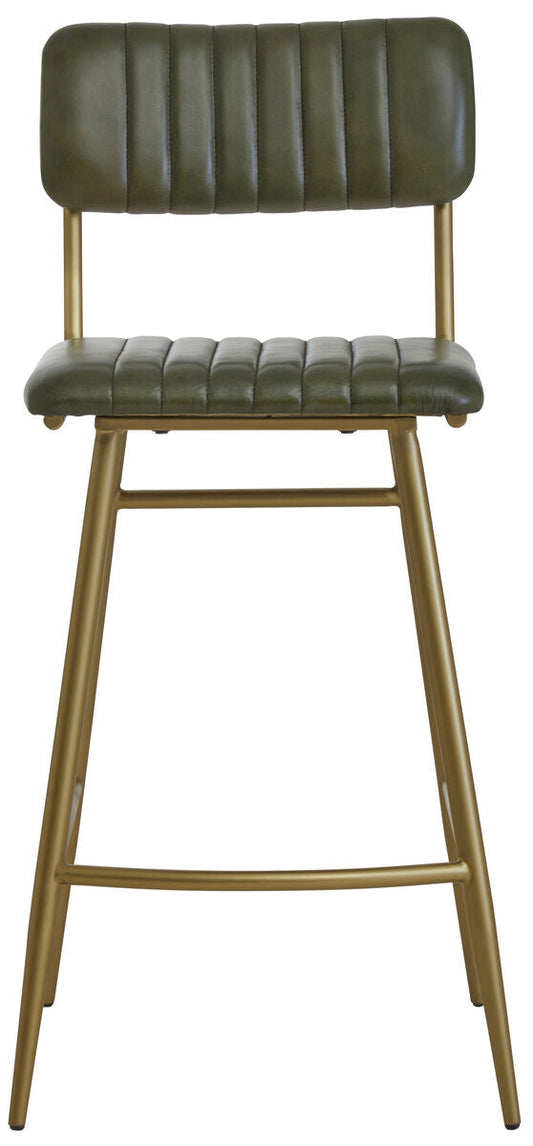 Buffalo Green Leather Bar Chair