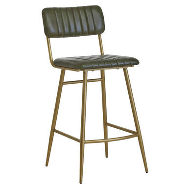 Green Leather Bar Chair | Buffalo
