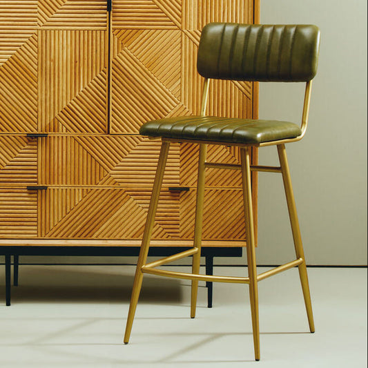 Buffalo Green Leather Bar Chair