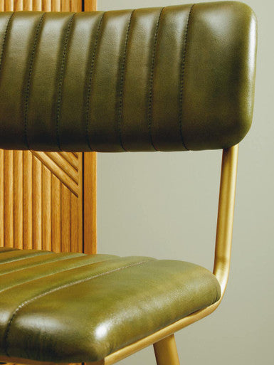 Green Leather Bar Chair | Buffalo