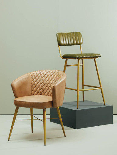 Green Leather Bar Chair | Buffalo