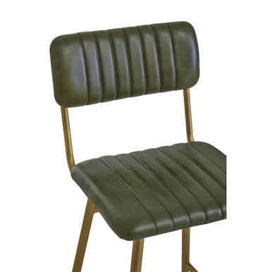 Green Leather Bar Chair | Buffalo