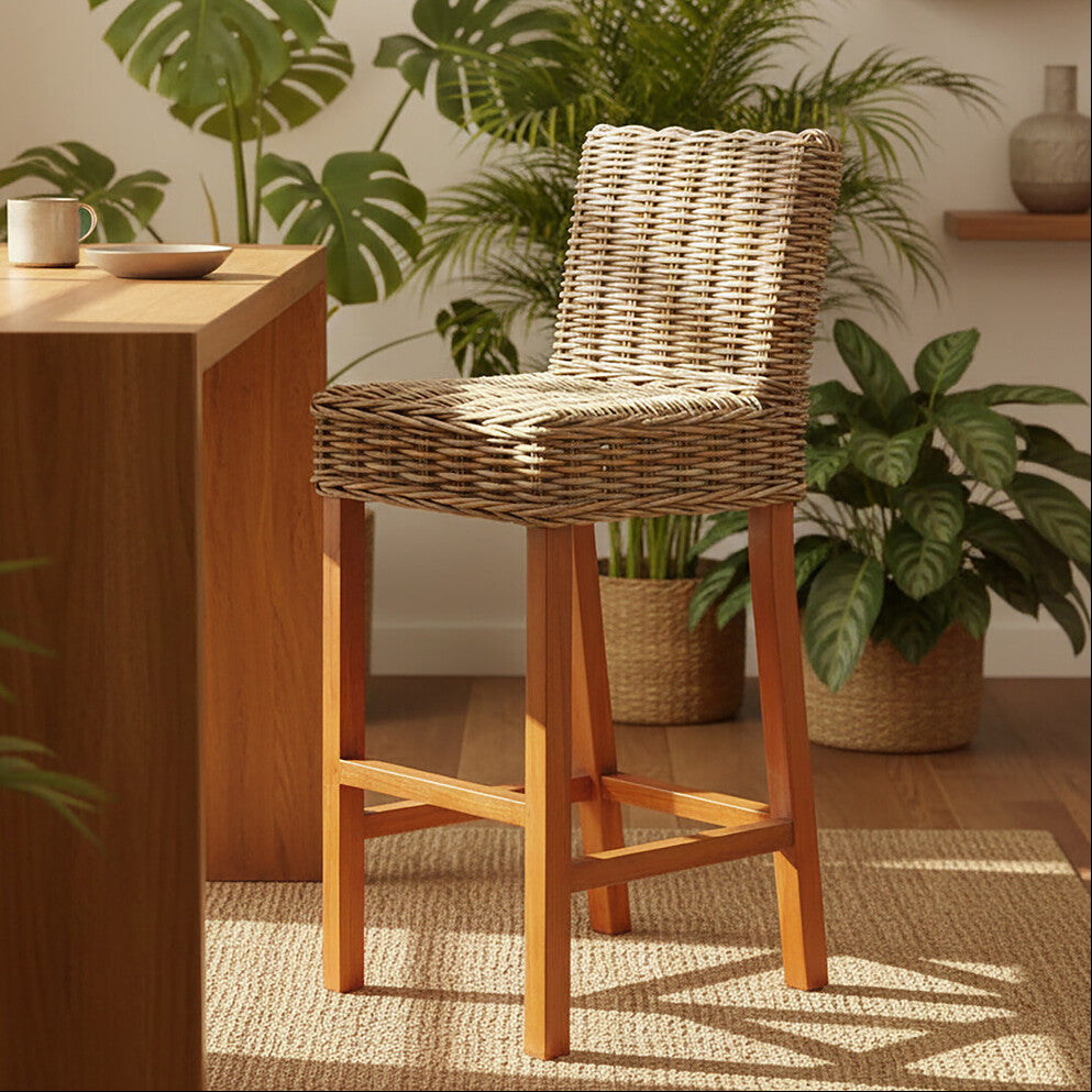 Java Natural Rattan Bar Chair