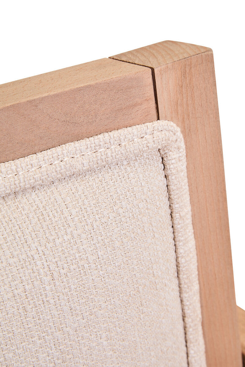 Cebu Ivory Fabric and Grey Wash Beech Wood Dining Chair