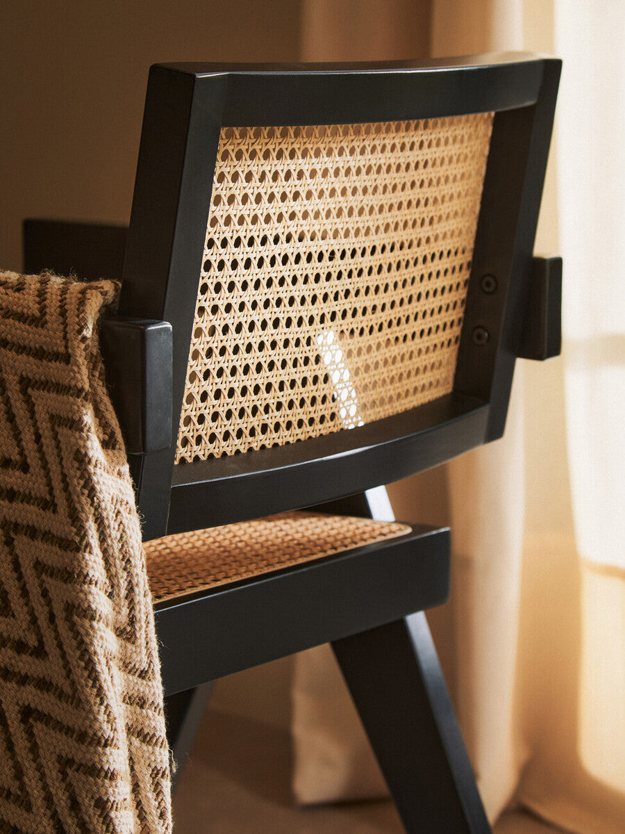 Cebu Natural Cane and Black Beech Wood Dining Chair
