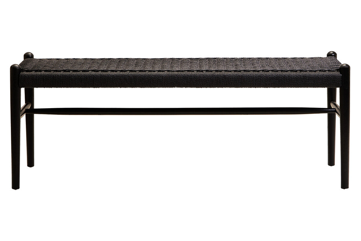 Cebu Black Rope and Elm Wood Bench