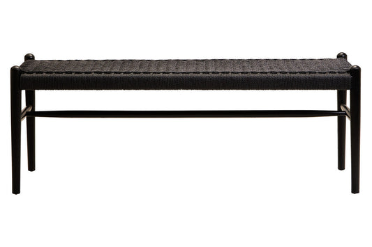 Cebu Black Rope and Elm Wood Bench
