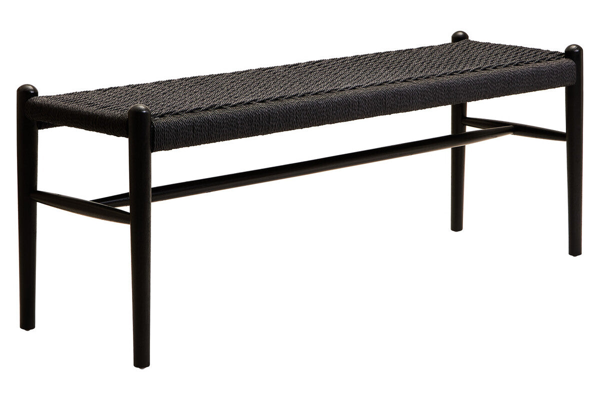 Cebu Black Rope and Elm Wood Bench
