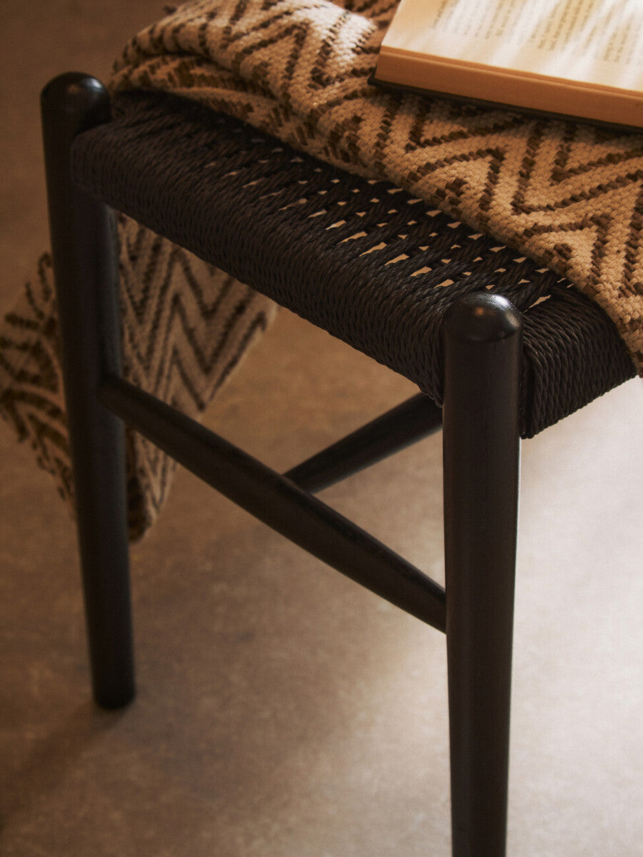 Cebu Black Rope Bench with Rope Seat
