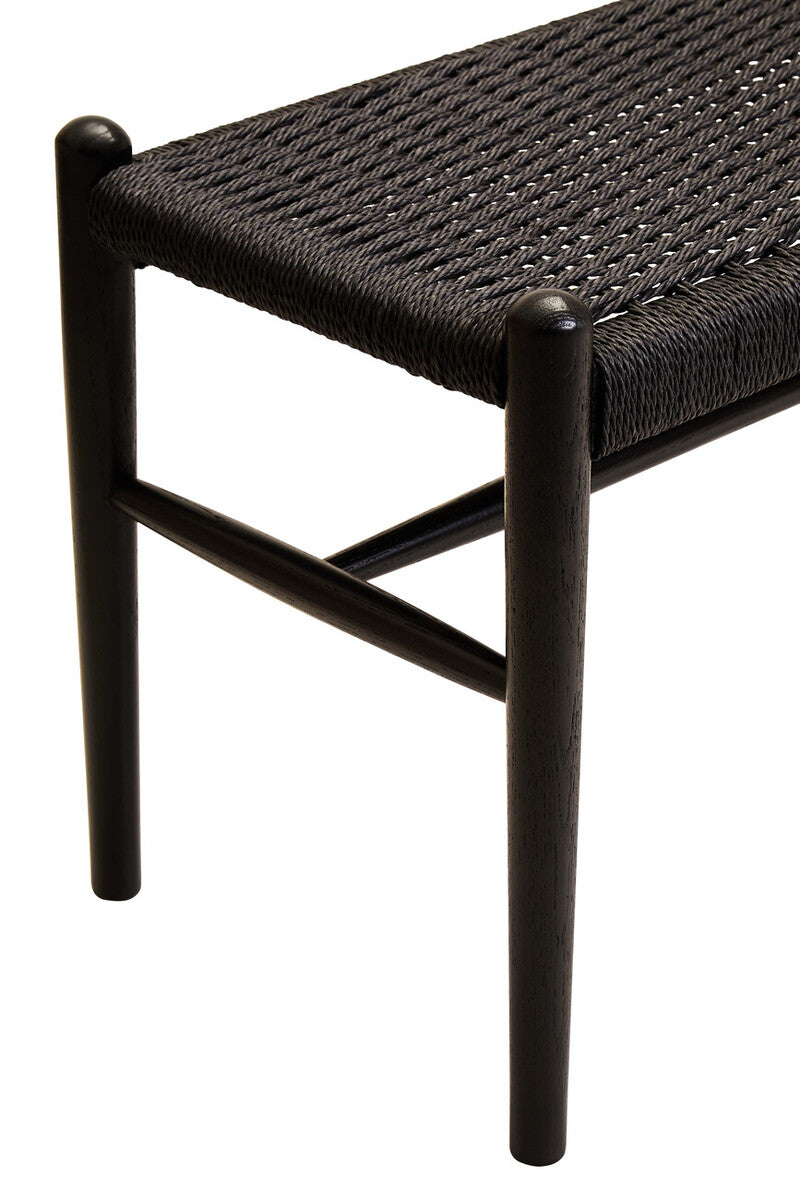 Cebu Black Rope Bench with Rope Seat