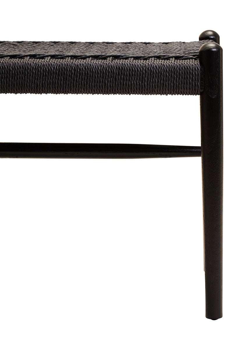 Cebu Black Rope Bench with Rope Seat