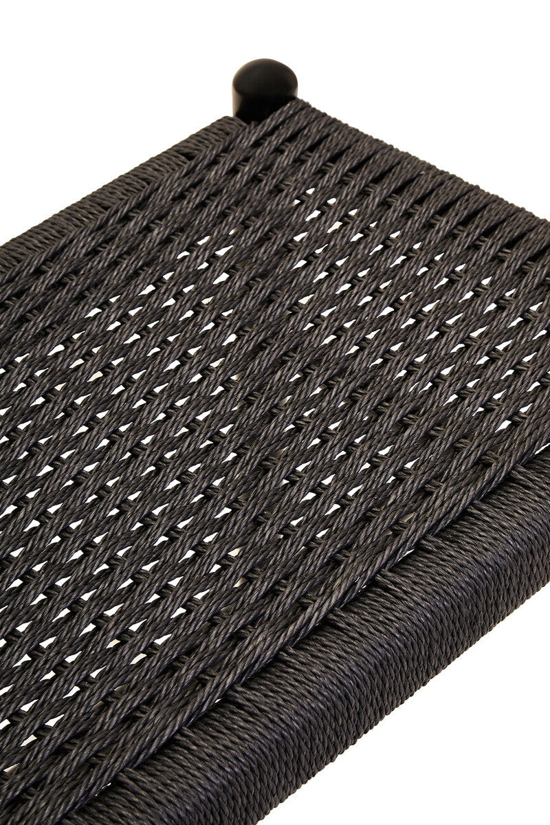 Cebu Black Rope Bench with Rope Seat