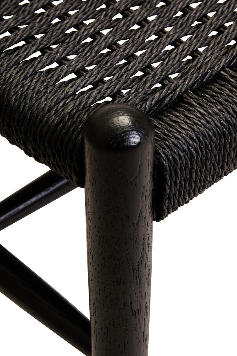 Cebu Black Rope Bench with Rope Seat