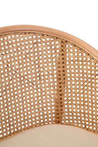 Natural Cane and Beech Wood Bench with Backrest | Cebu
