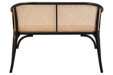 Cebu Natural Cane Bench with Wood Frame