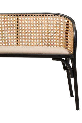 Cebu Natural Cane Bench with Wood Frame