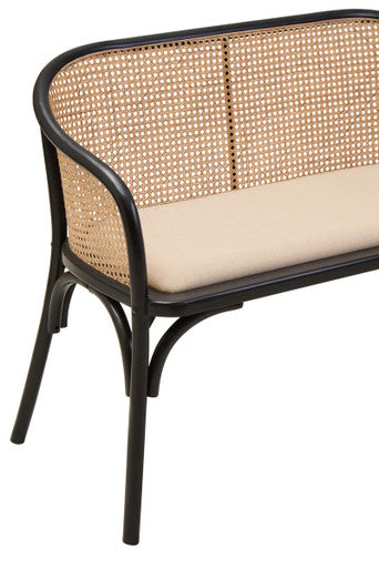 Cebu Natural Cane Bench with Wood Frame