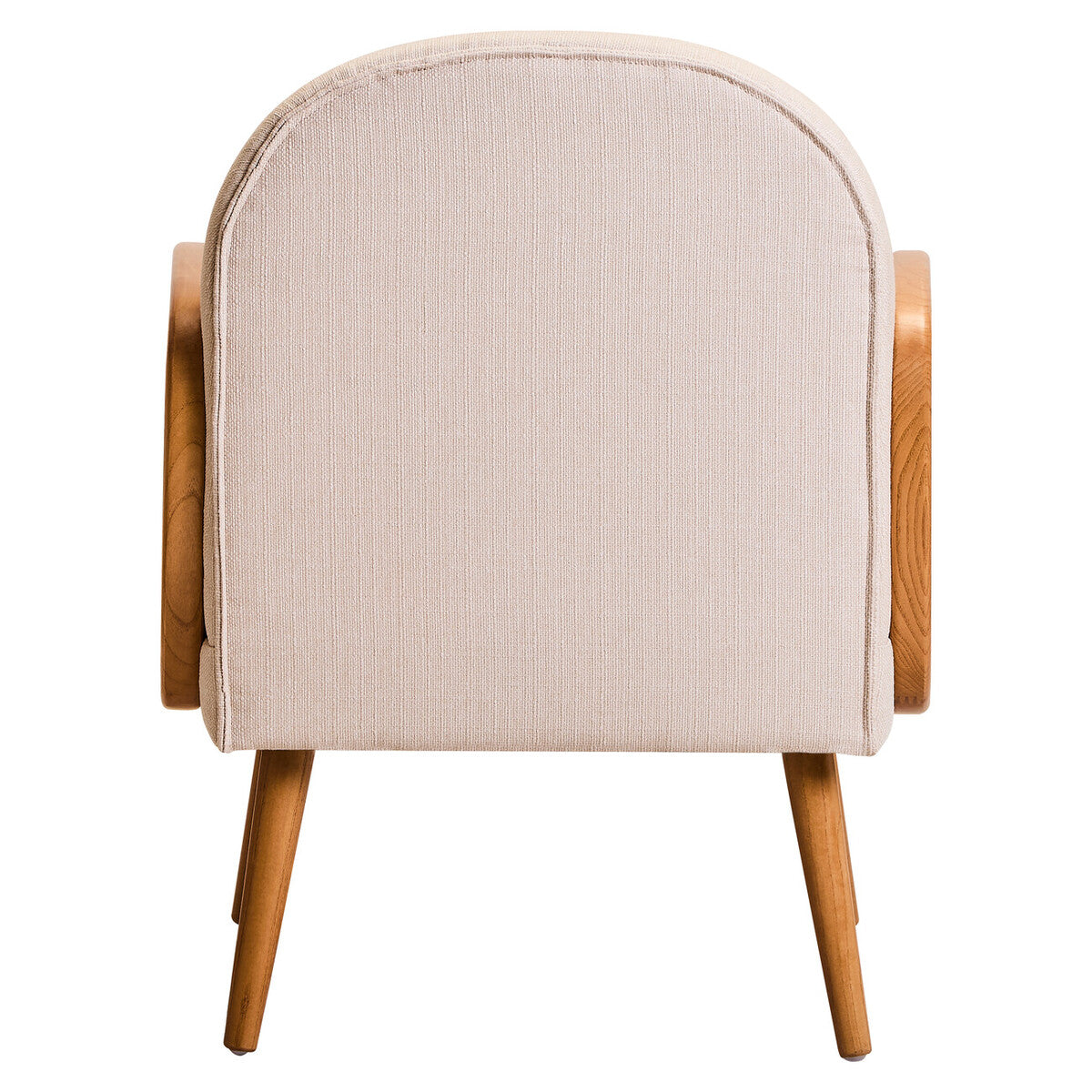 Cebu Ivory Fabric Chair with Curved Back