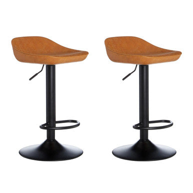 Dalston Set Of Two Camel Bar Stools