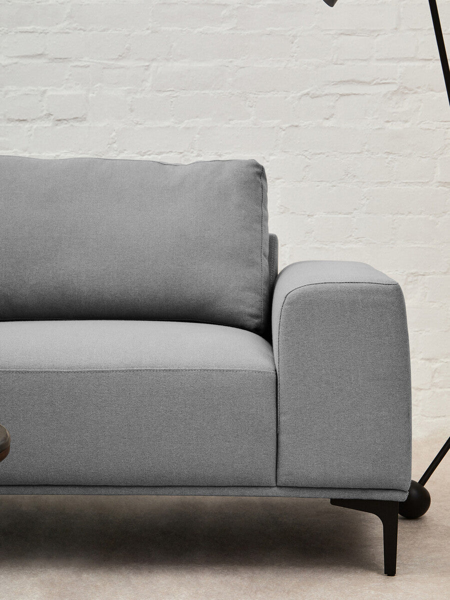 Toulon 3 Seat Grey Fabric Left Chaise Sofa