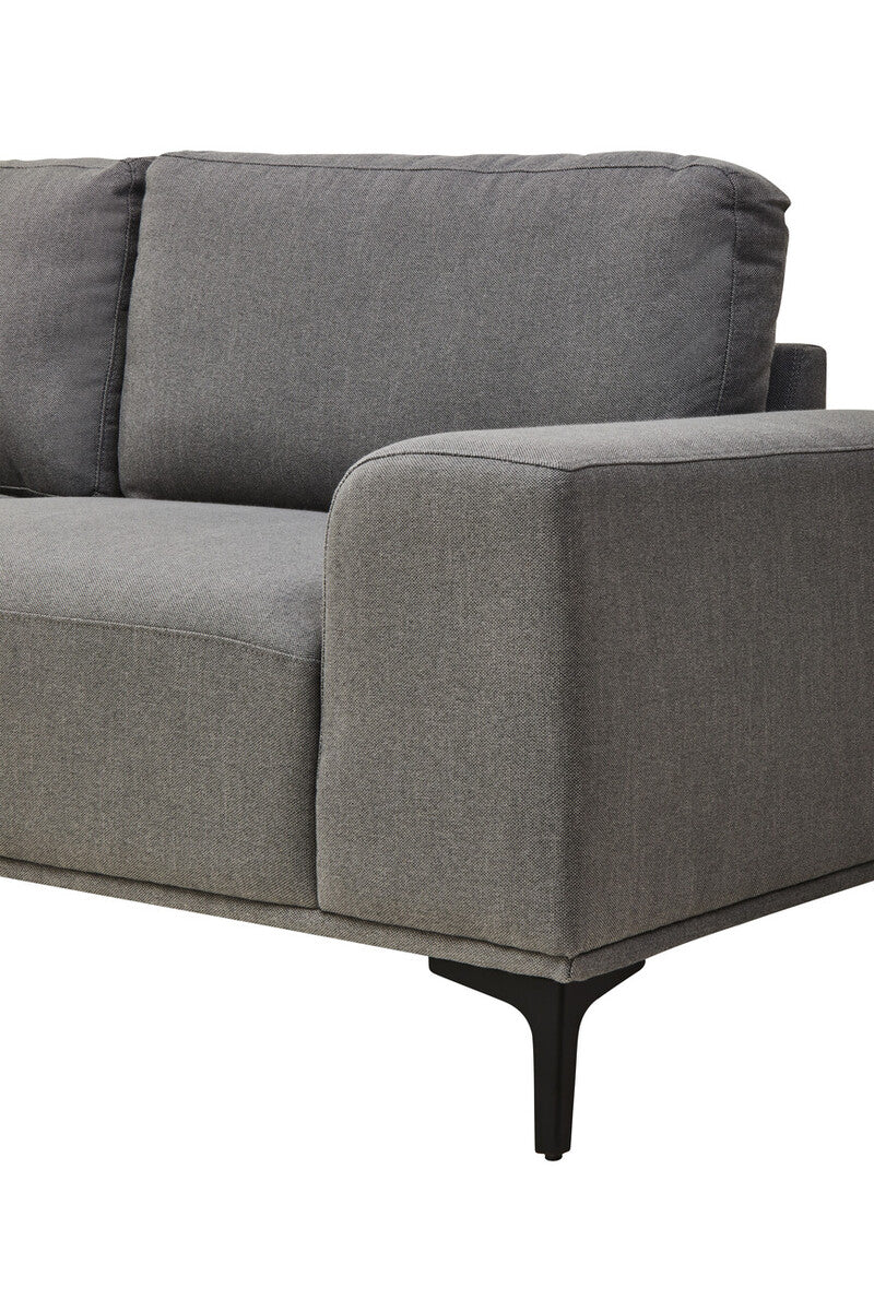 Toulon 3 Seat Grey Fabric Left Chaise Sofa
