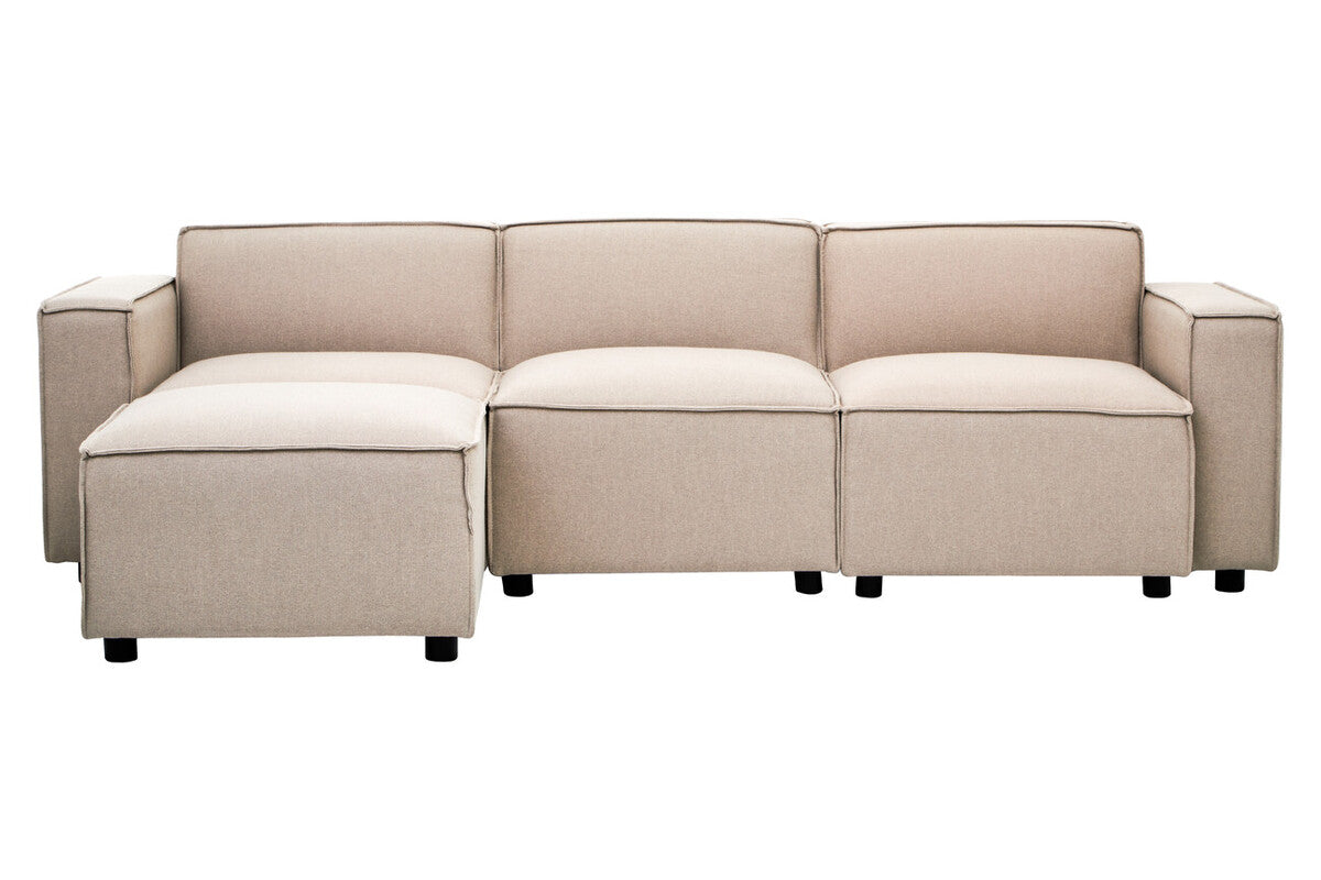Toulouse Natural Fabric Armless Sofa