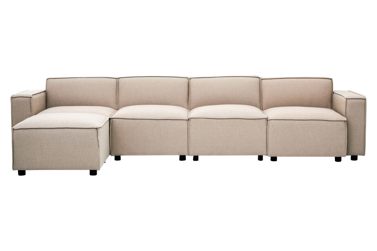 Toulouse Natural Fabric Armless Sofa