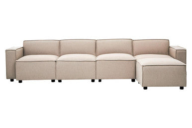 Natural Fabric Modular Ottoman | Toulouse