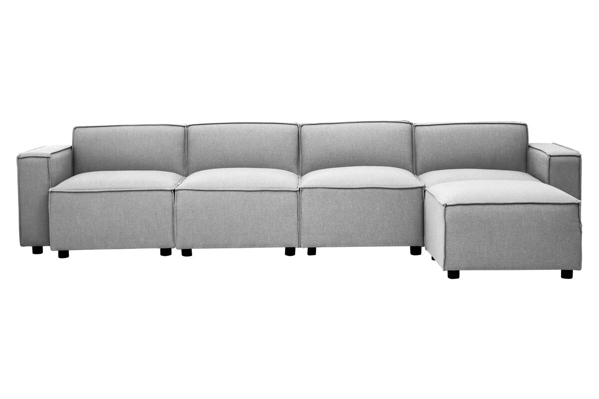 Toulouse Grey Fabric Armless Sofa