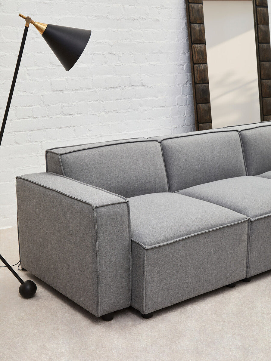 Toulouse Grey Fabric Armless Sofa