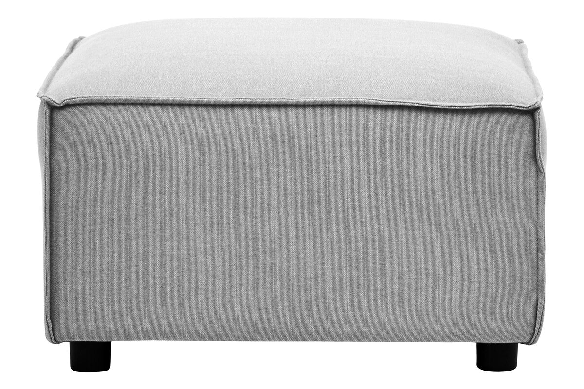 Toulouse Grey Fabric Modular Ottoman with Wood Frame
