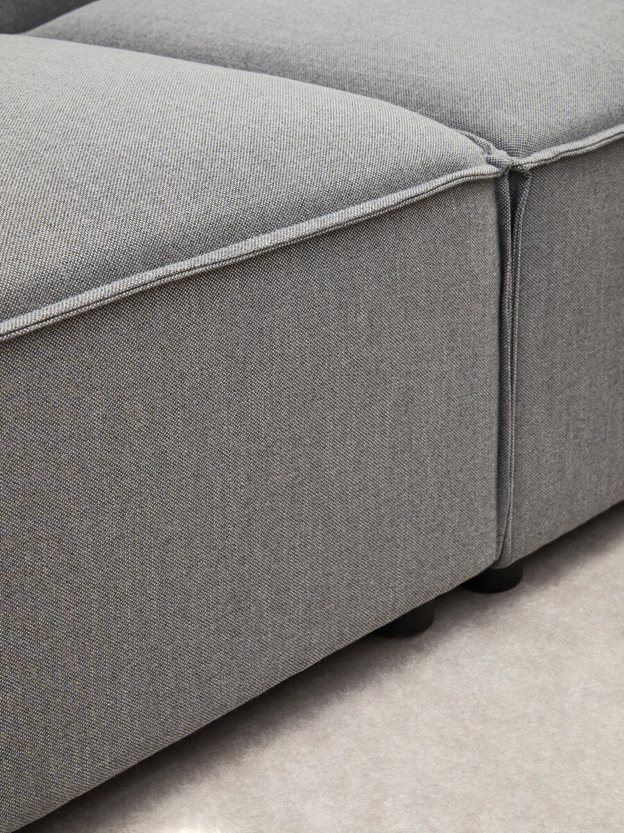 Toulouse Grey Fabric Modular Ottoman with Wood Frame