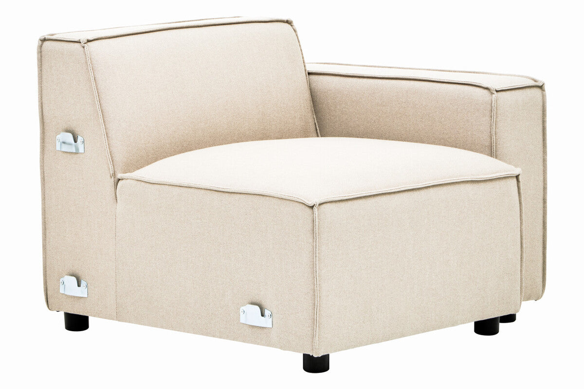 Cream Fabric Right Arm Modular Sofa, Toulouse