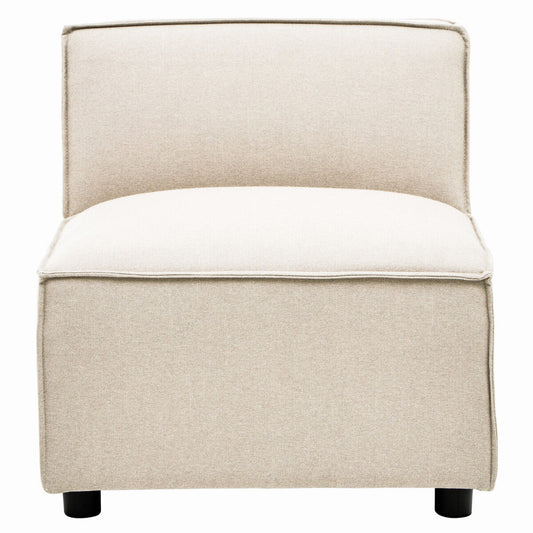 Toulouse Cream Fabric Armless Sofa