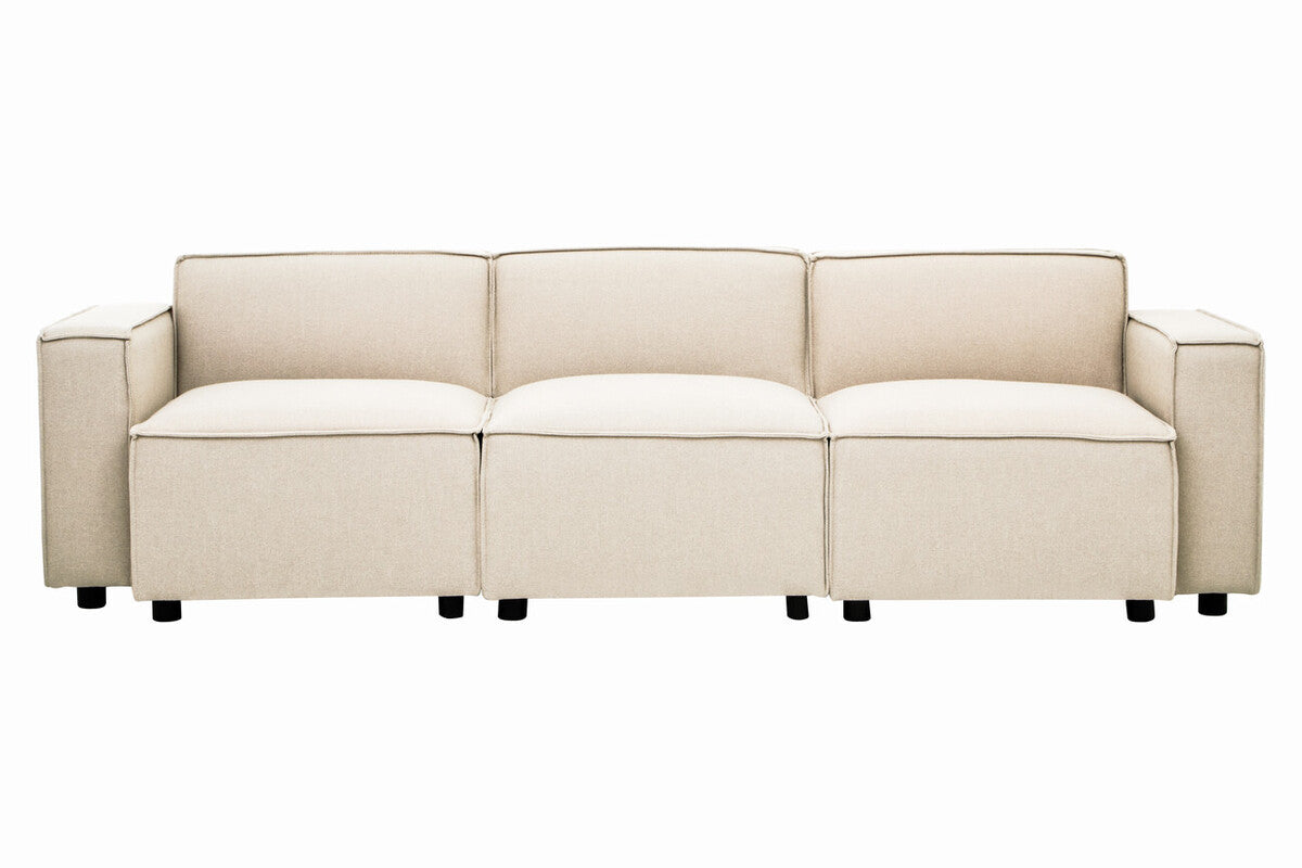 Toulouse Cream Fabric Armless Sofa