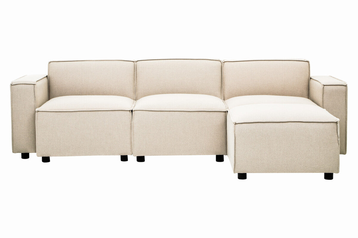 Toulouse Cream Fabric Armless Sofa