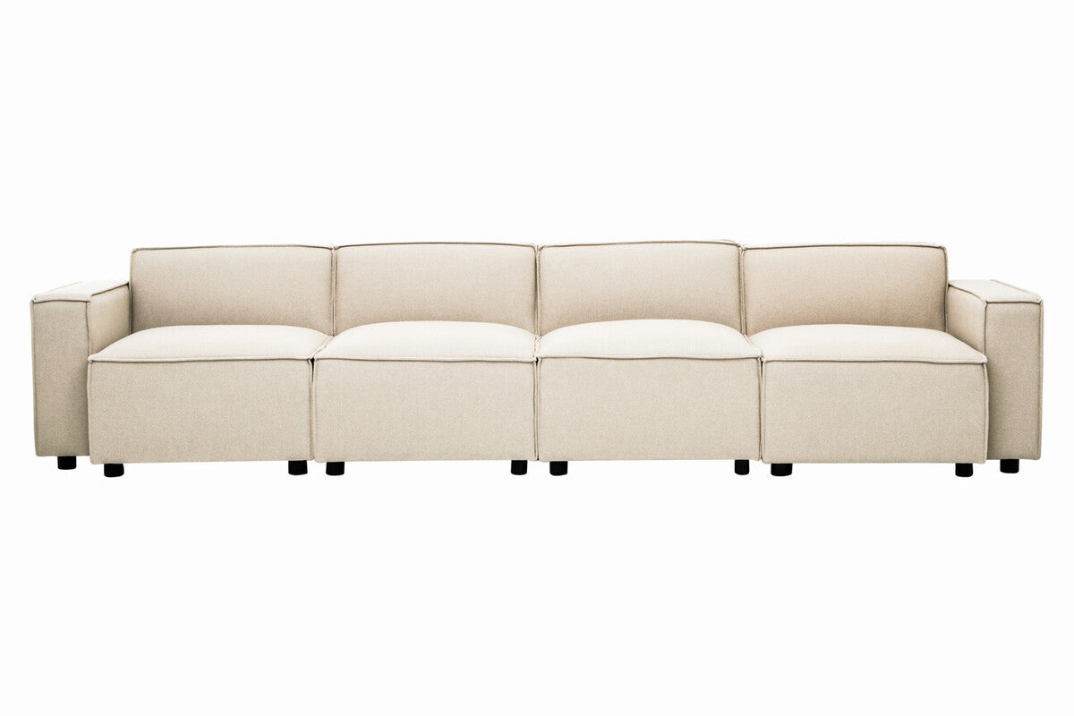 Toulouse Cream Fabric Armless Sofa