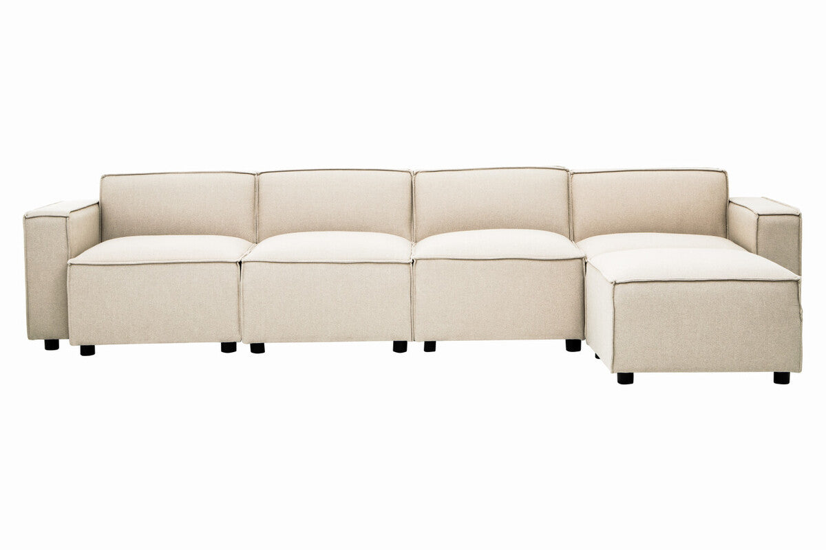 Toulouse Cream Fabric Armless Sofa
