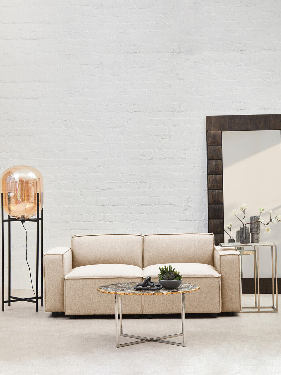 Toulouse Cream Fabric Armless Sofa