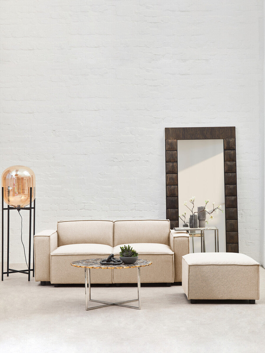 Toulouse Cream Fabric Armless Sofa
