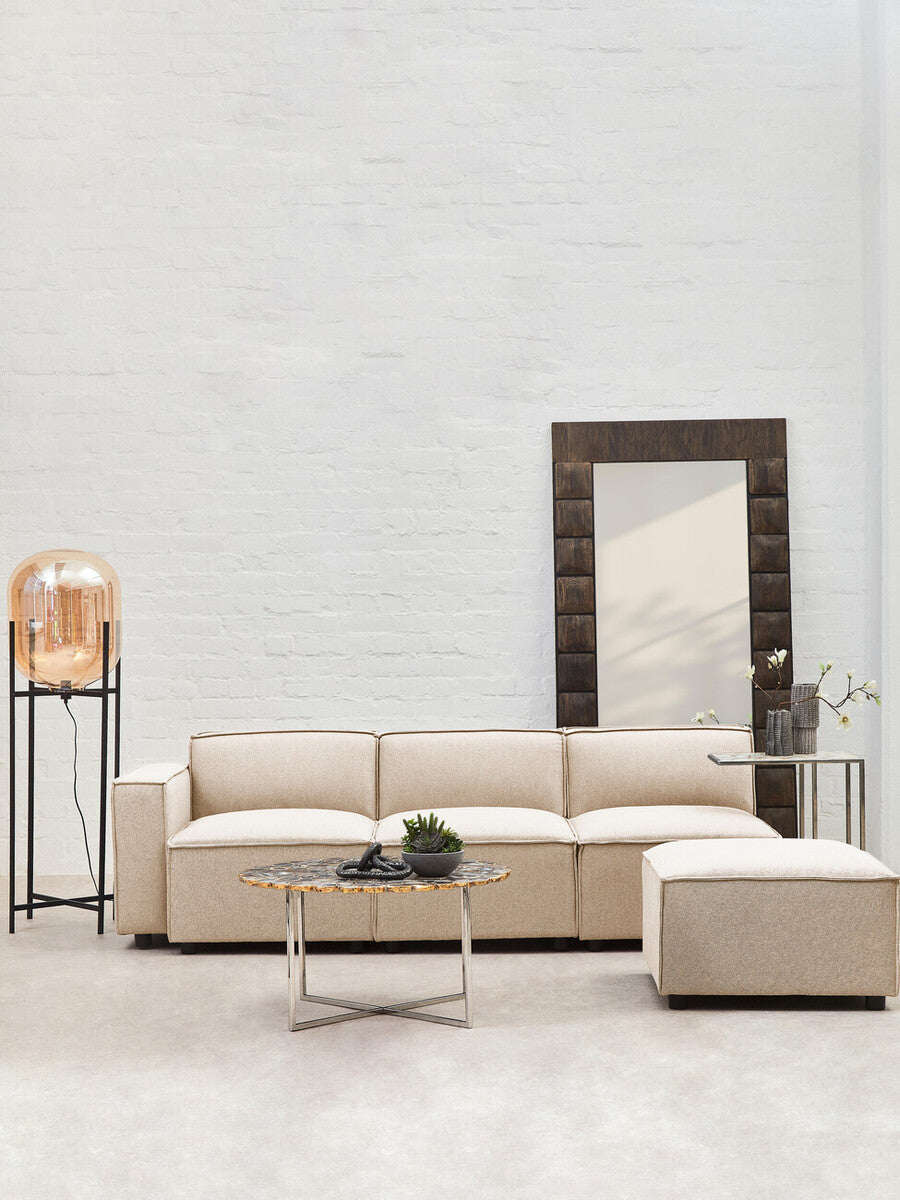 Toulouse Cream Fabric Armless Sofa