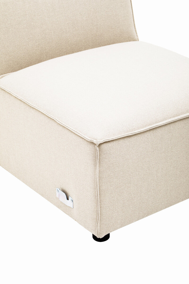 Toulouse Cream Fabric Armless Sofa