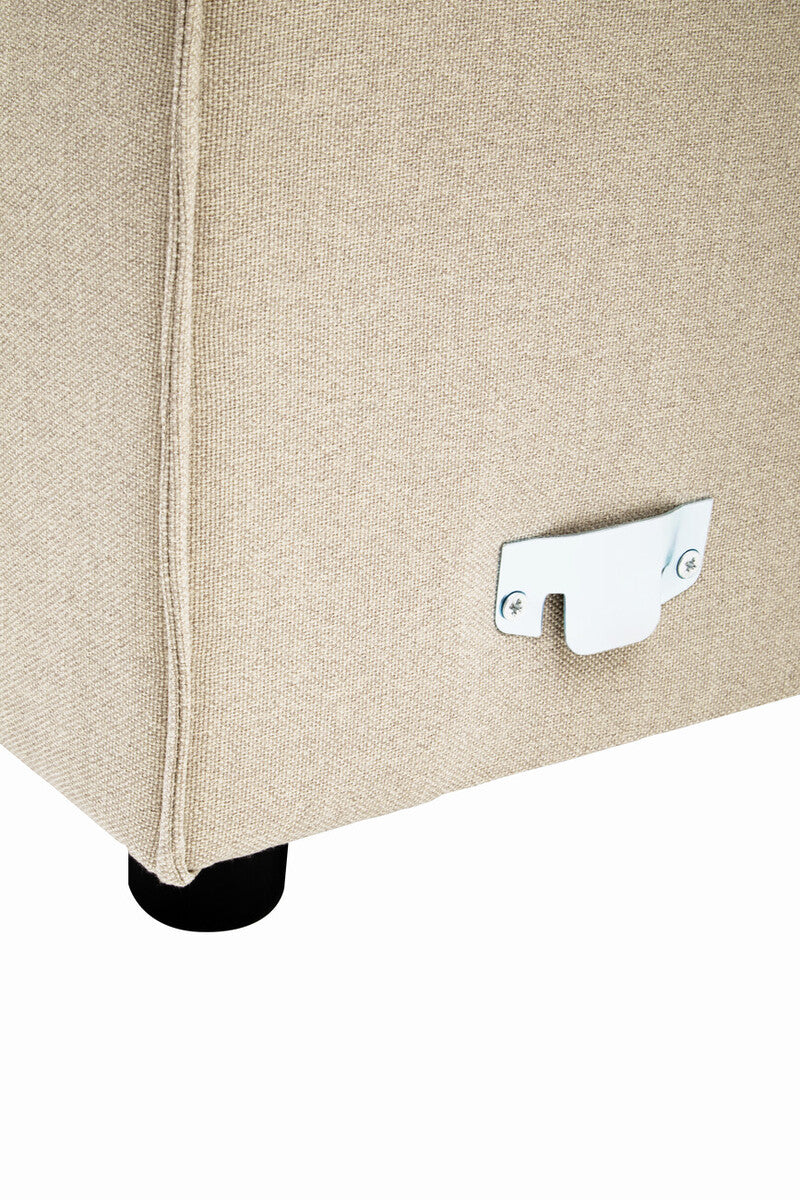 Toulouse Cream Fabric Armless Sofa